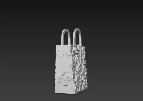 3D Urban Shopping Bag Tower Black Friday Concept 3D print model_16