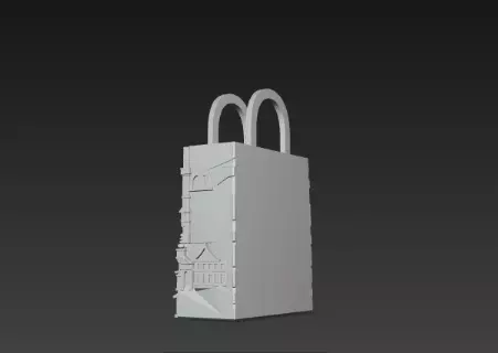 3D Urban Shopping Bag Tower Black Friday Concept 3D print model_2