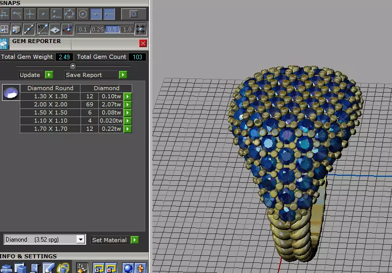 pave ring 3D print model_7