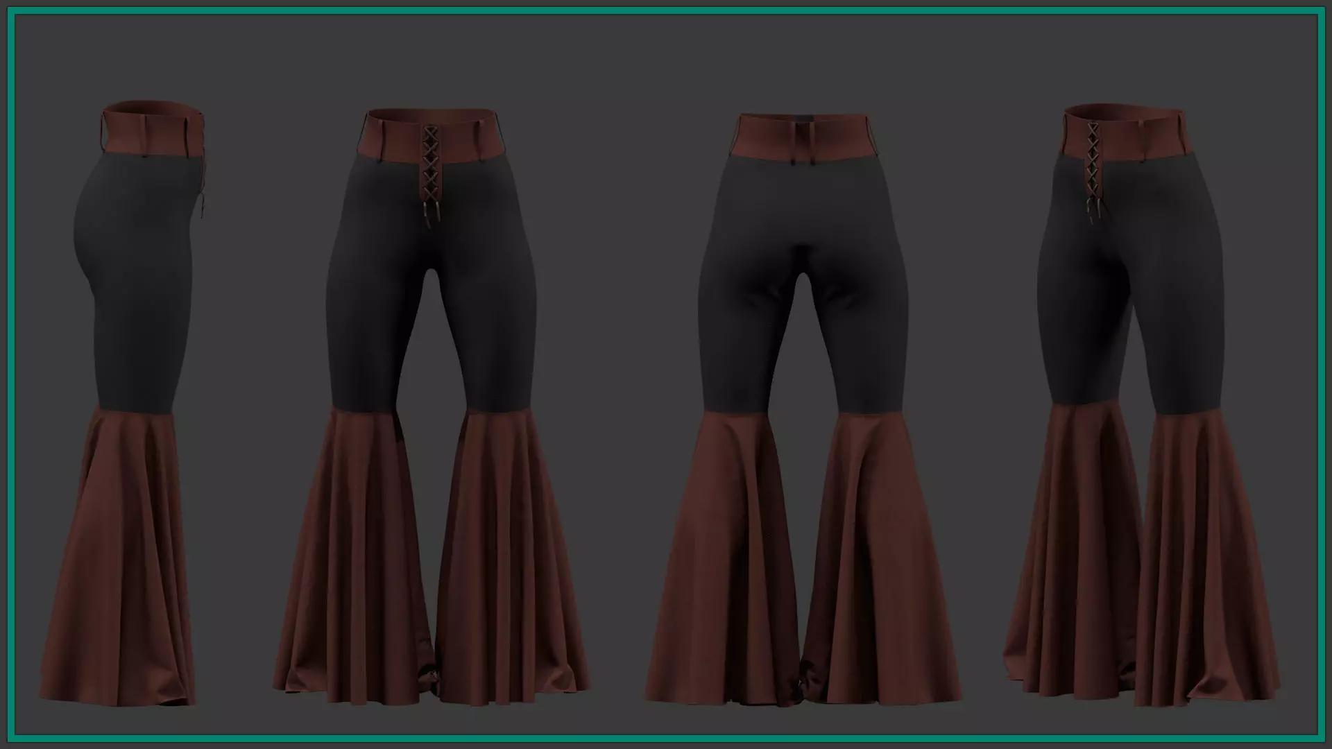 8 female pirate pants 3D model_7