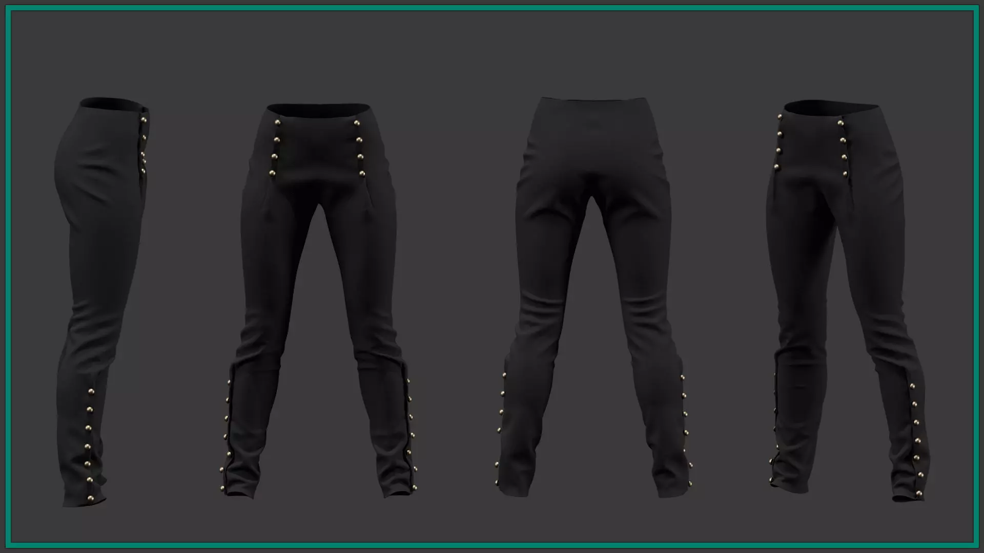 8 female pirate pants 3D model_5