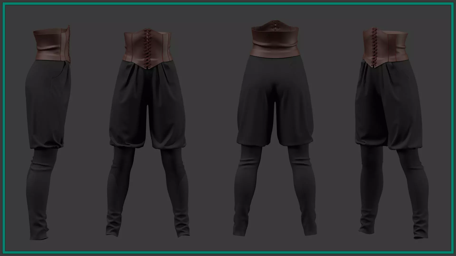 8 female pirate pants 3D model_8