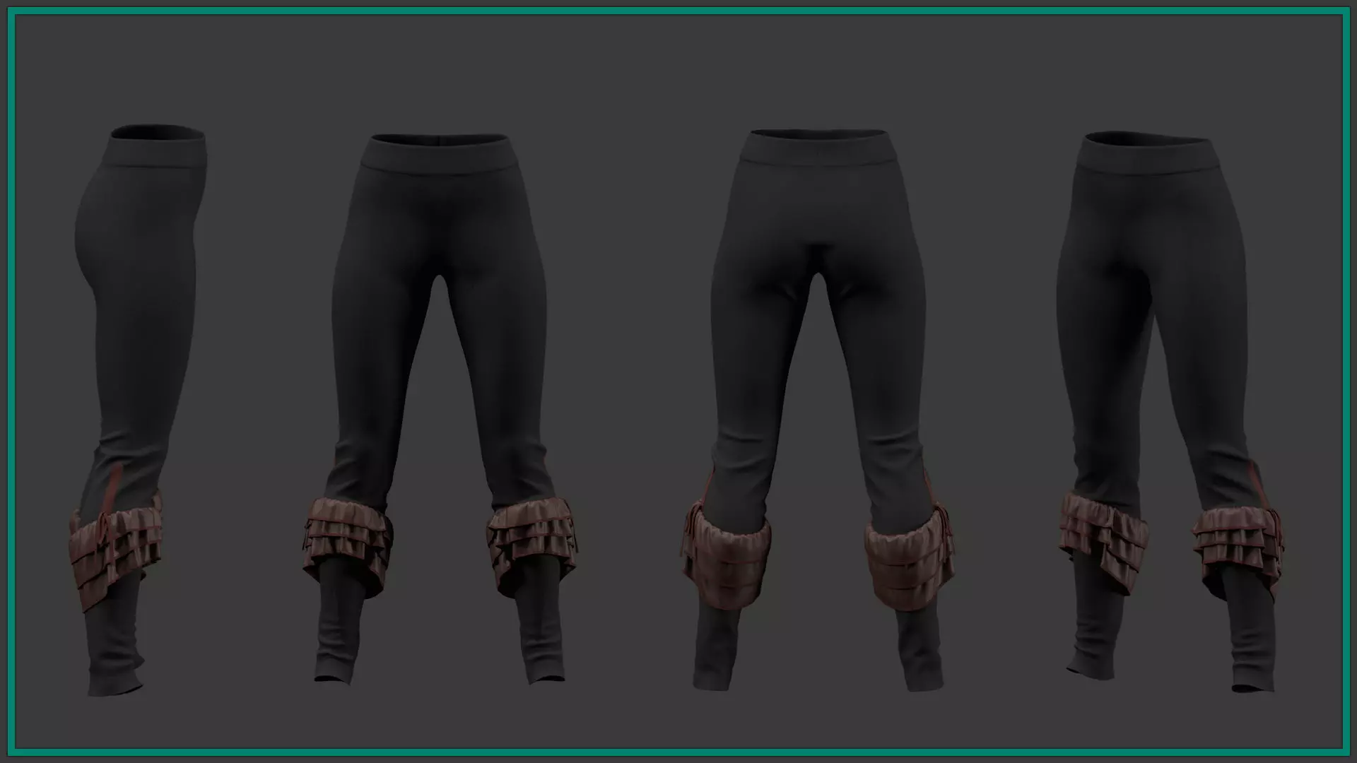8 female pirate pants 3D model_3