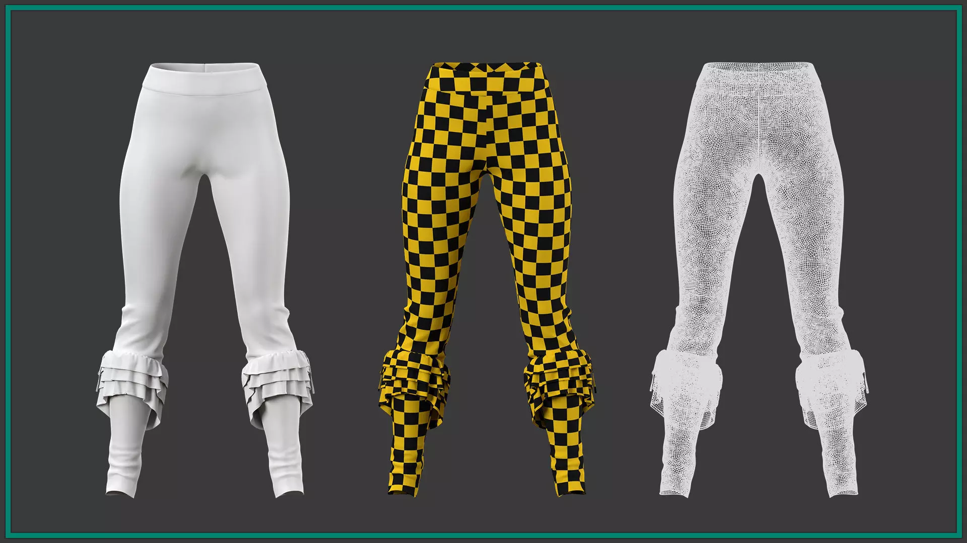 8 female pirate pants 3D model_9