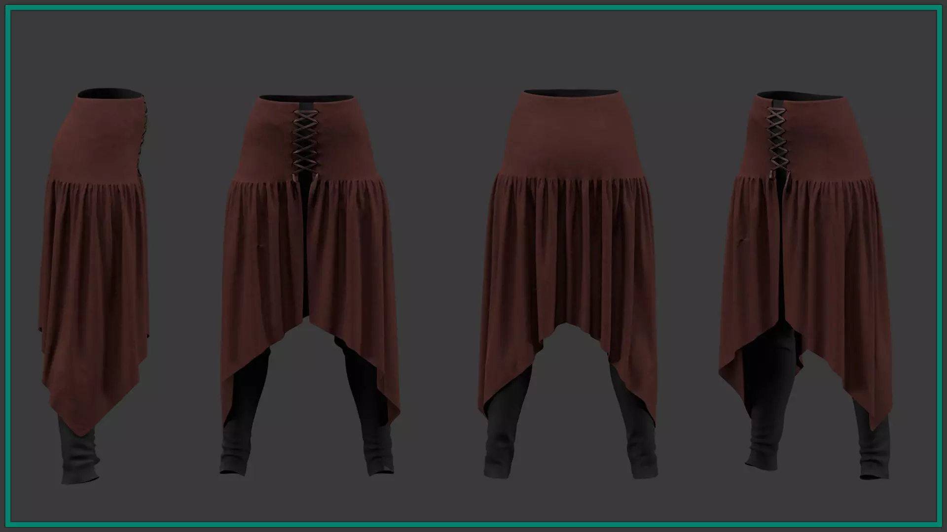 8 female pirate pants 3D model_6