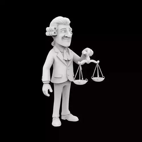 Judge Cartoon Character 3D Print Model 3D print model
