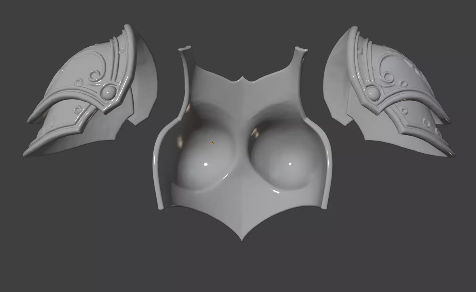 VALKYRIE BREASTPLATE AND PAULDRONS 3D print model_4