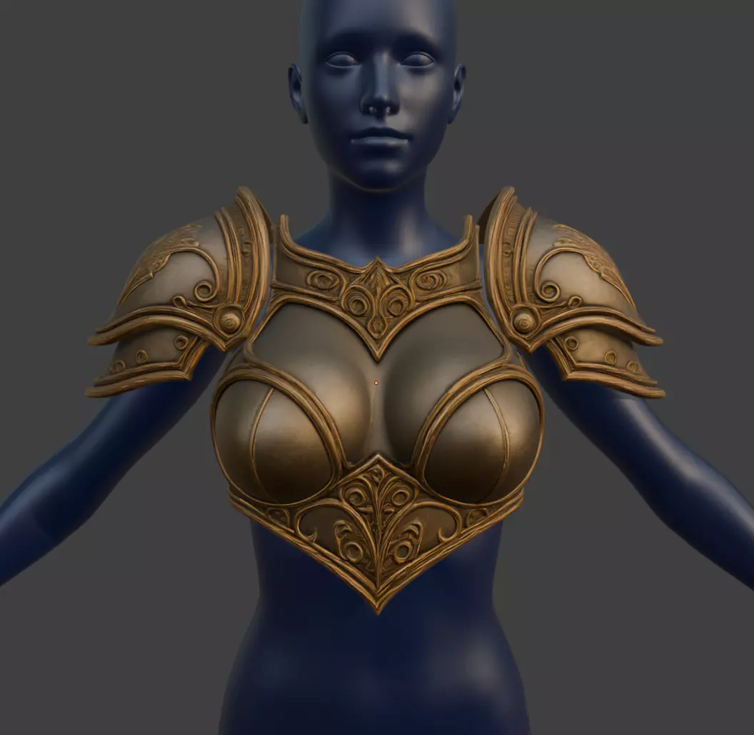 VALKYRIE BREASTPLATE AND PAULDRONS 3D print model_0