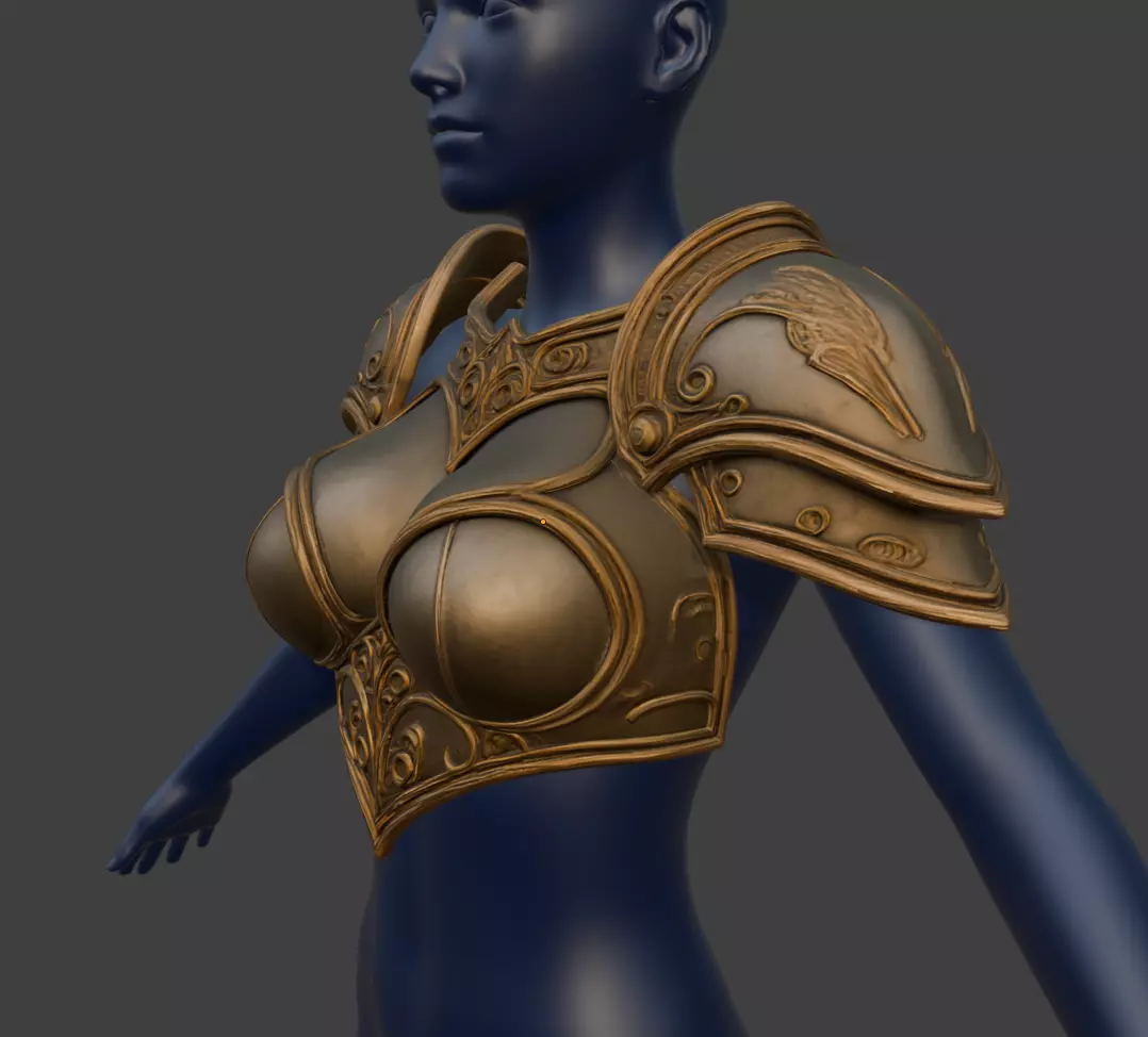 VALKYRIE BREASTPLATE AND PAULDRONS 3D print model_1