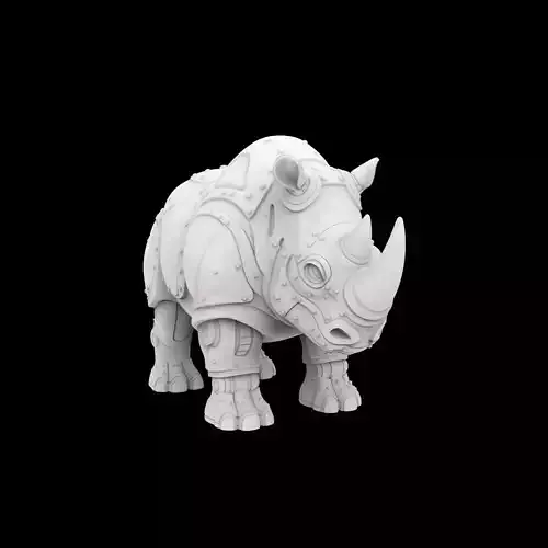 Mechanical Rhino 3D Print Model