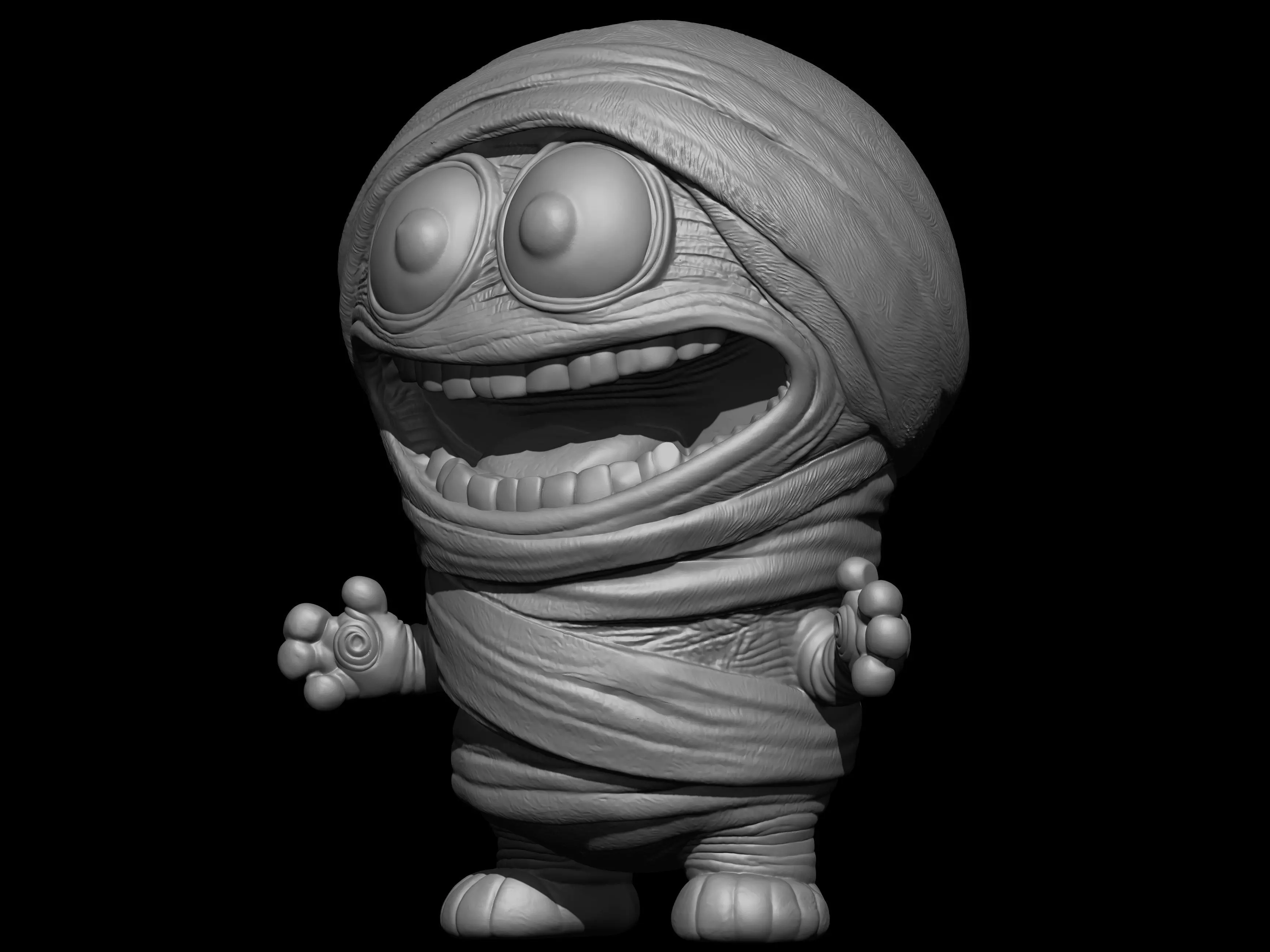 Kawaii Mummy with Toothy Smile 3D print model_1