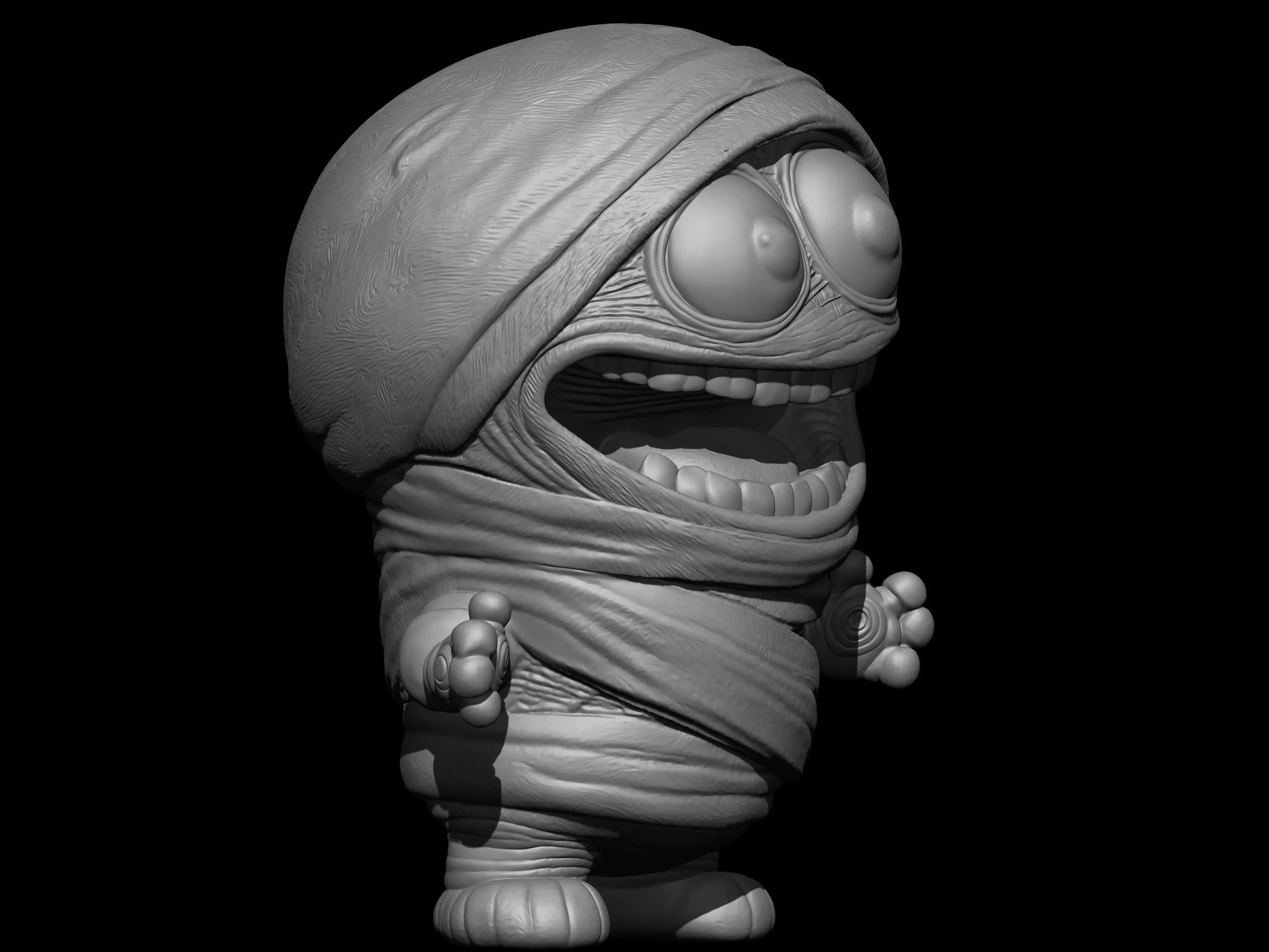 Kawaii Mummy with Toothy Smile 3D print model_2