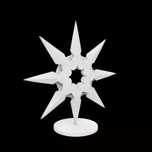 Point Throwing Star 3D Print Model