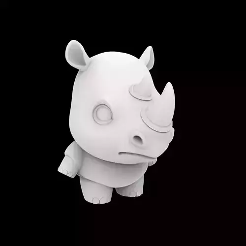 Rhino Keychain Charm 3D Print Model