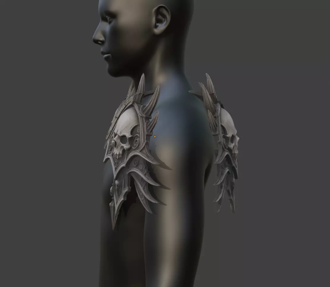 NECROMANCER SHOULDER PLATES 3D print model_2