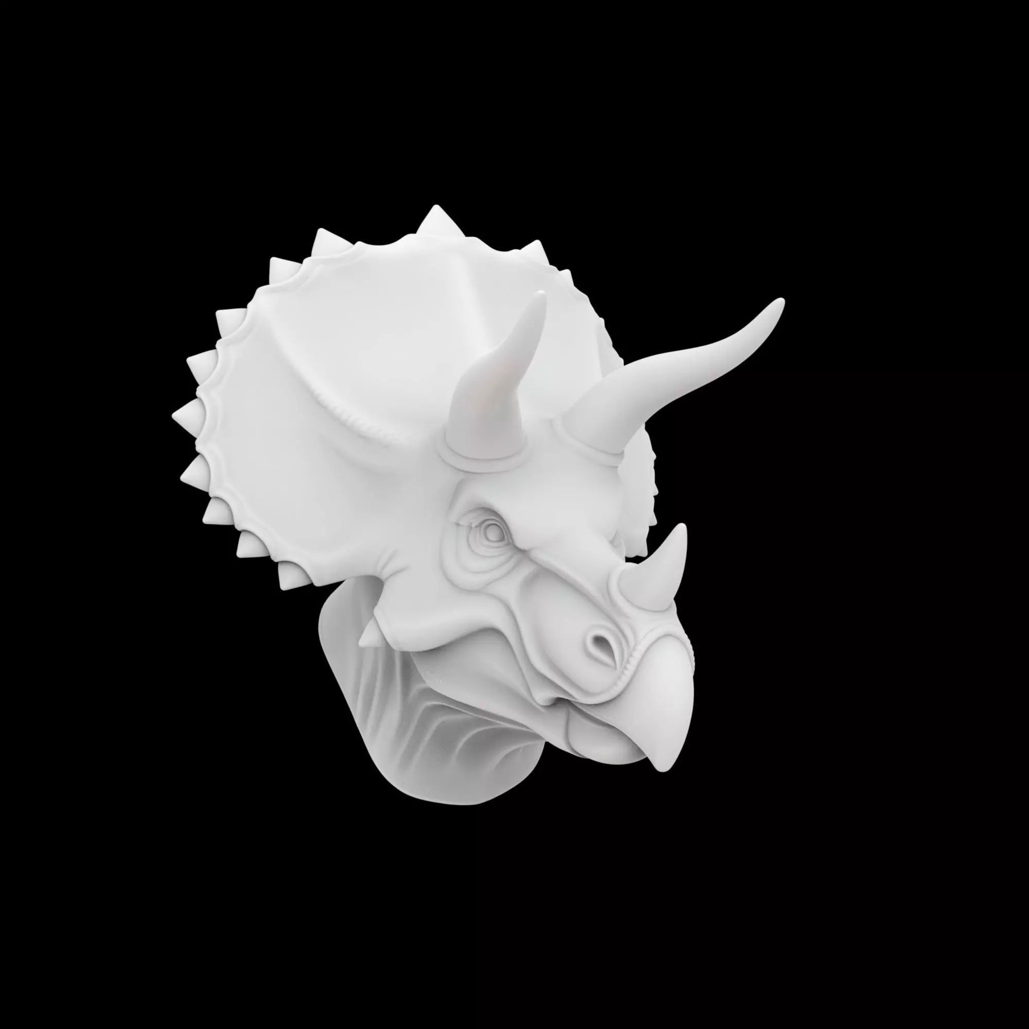 Triceratops Bust 3D Print Model 3D print model_1