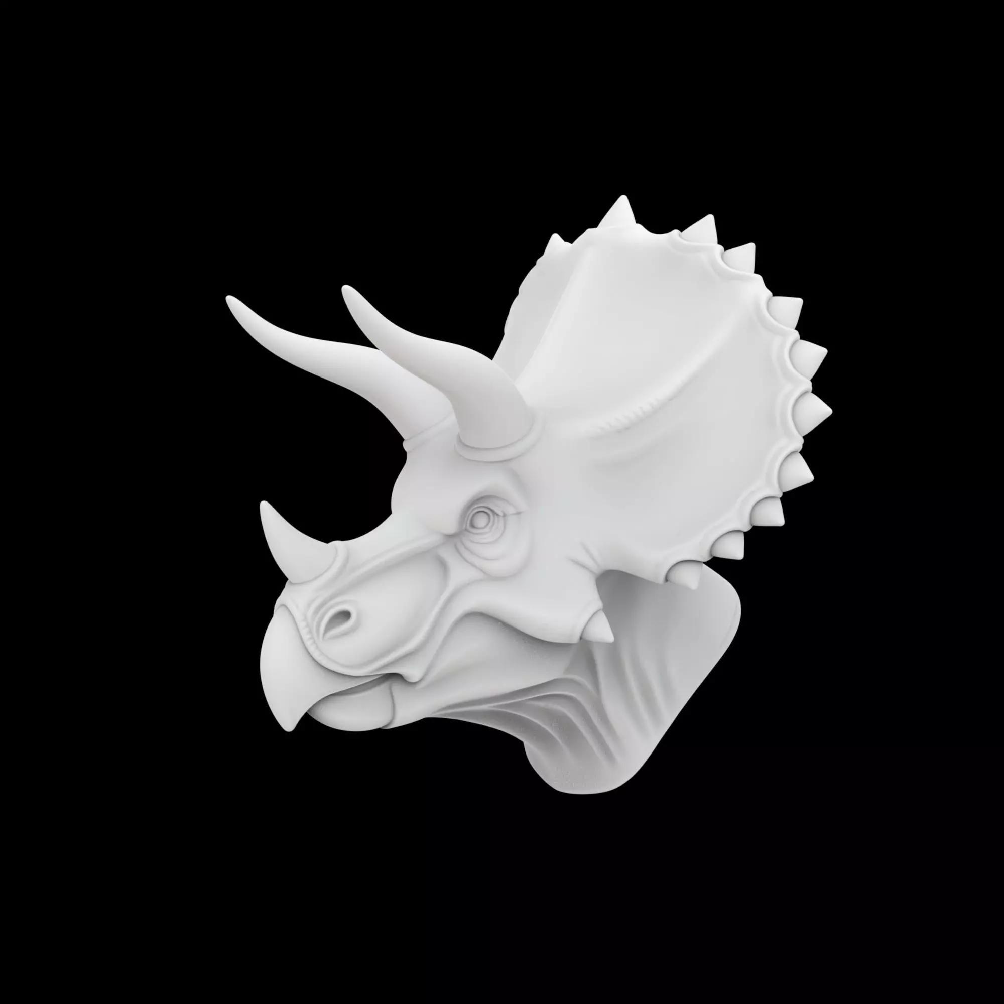 Triceratops Bust 3D Print Model 3D print model_2