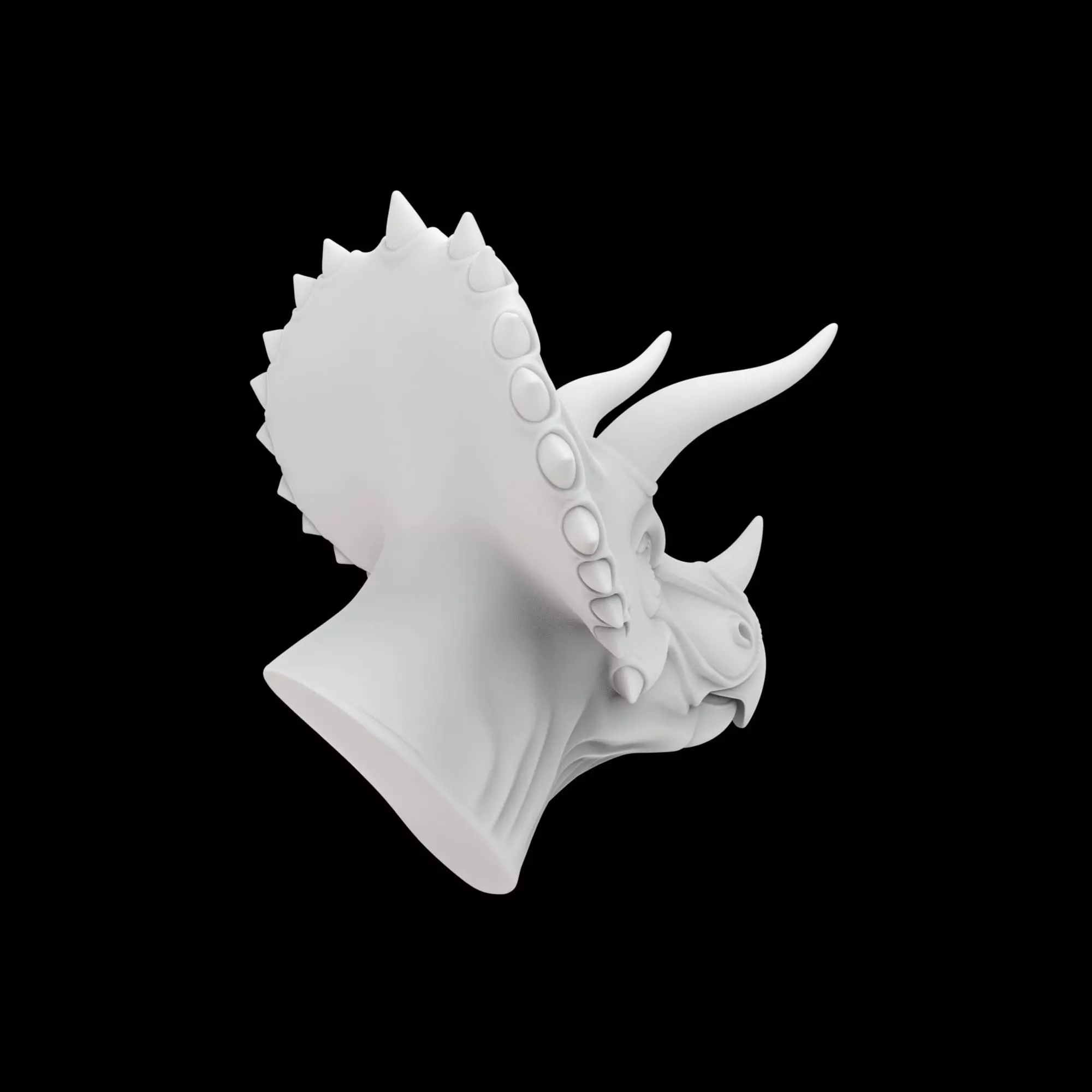 Triceratops Bust 3D Print Model 3D print model_0