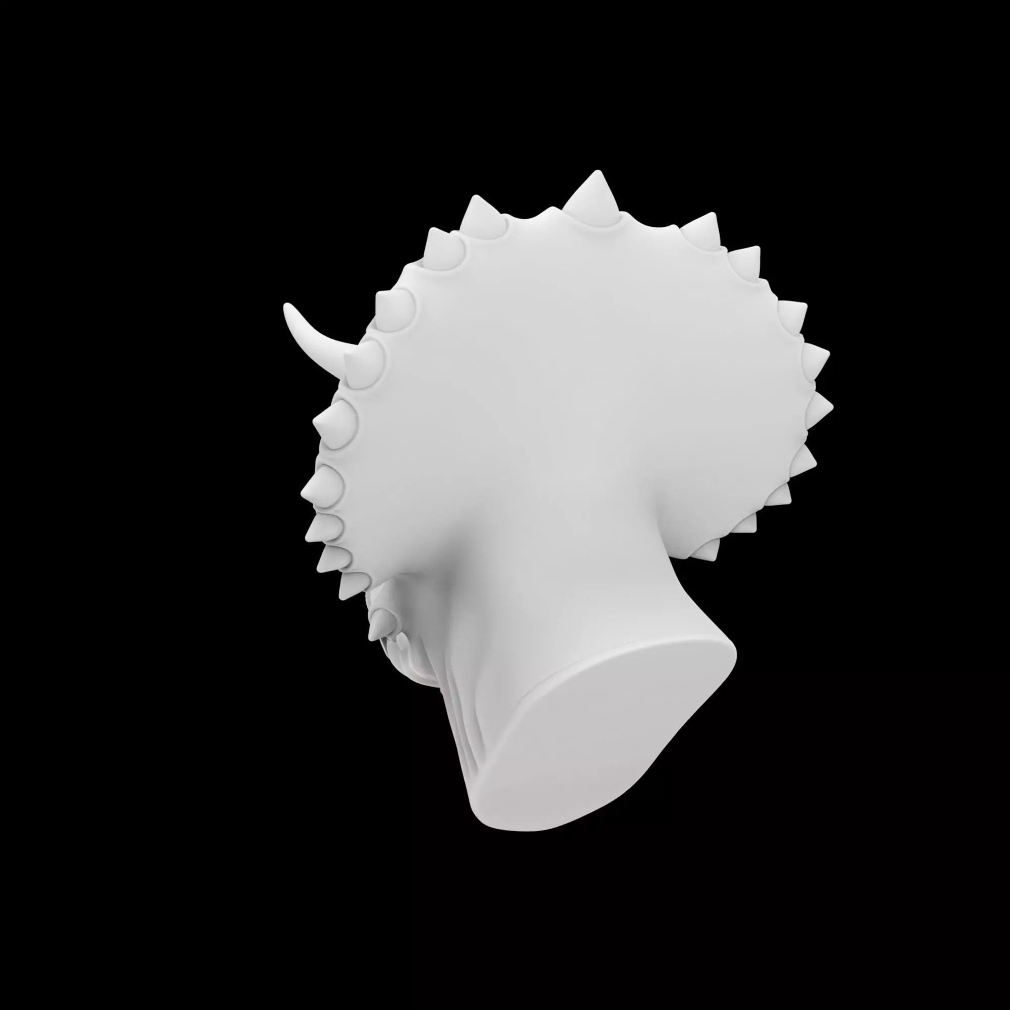 Triceratops Bust 3D Print Model 3D print model_3