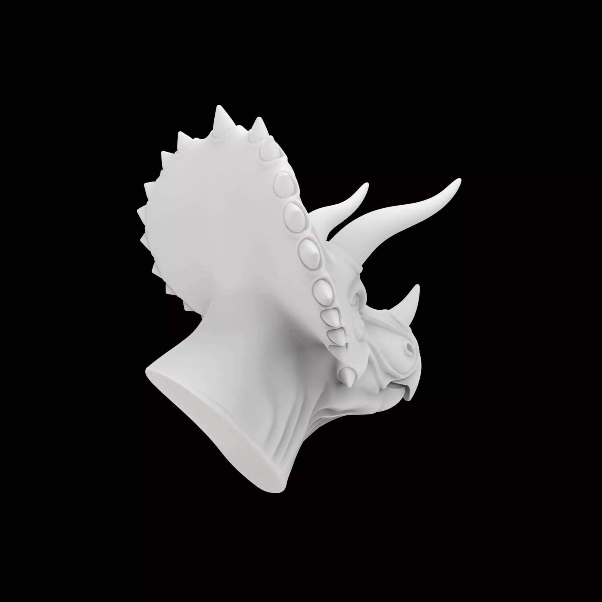 Triceratops Bust 3D Print Model 3D print model_4