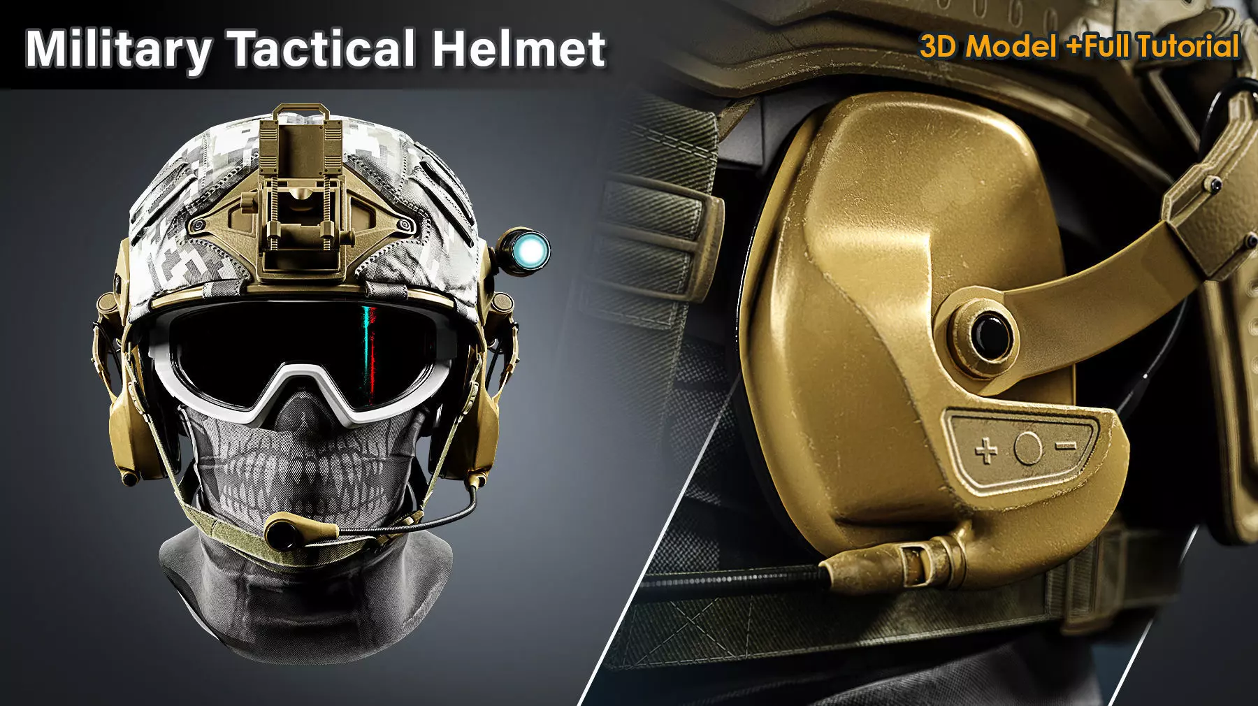 Military Tactical Helmet 3D model_3