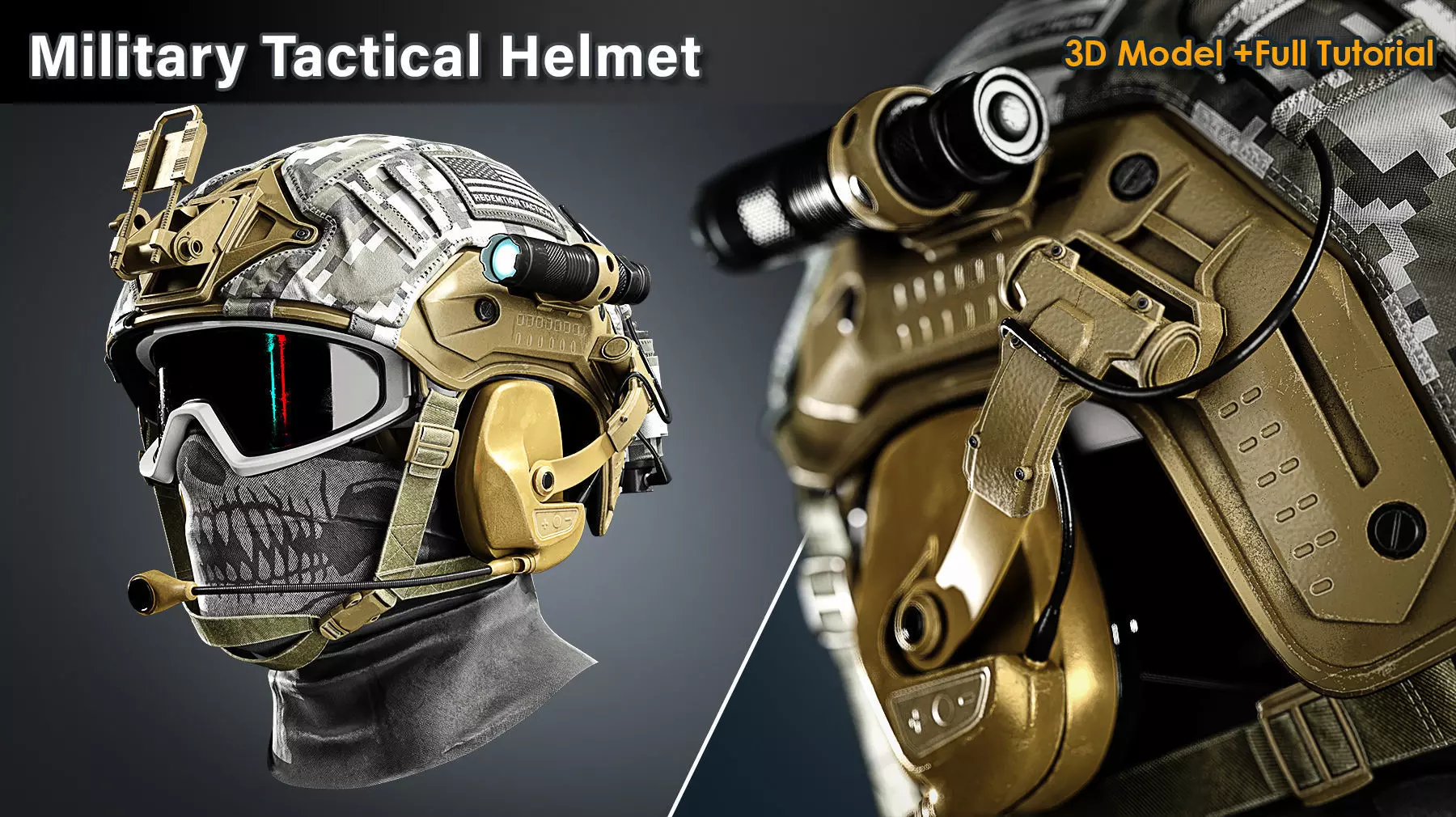 Military Tactical Helmet 3D model_1