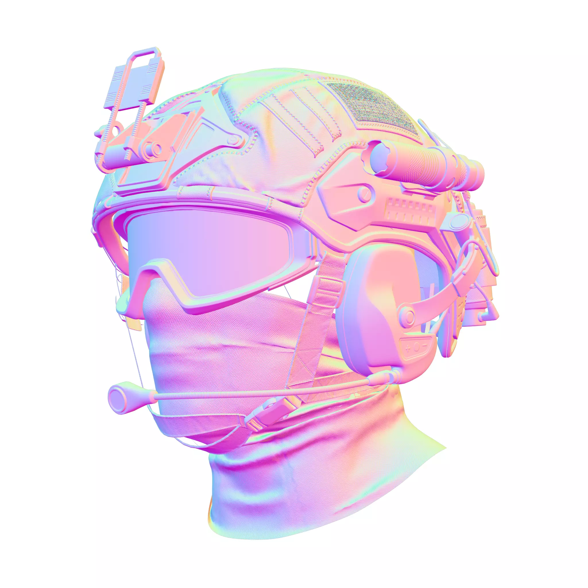 Military Tactical Helmet 3D model_11