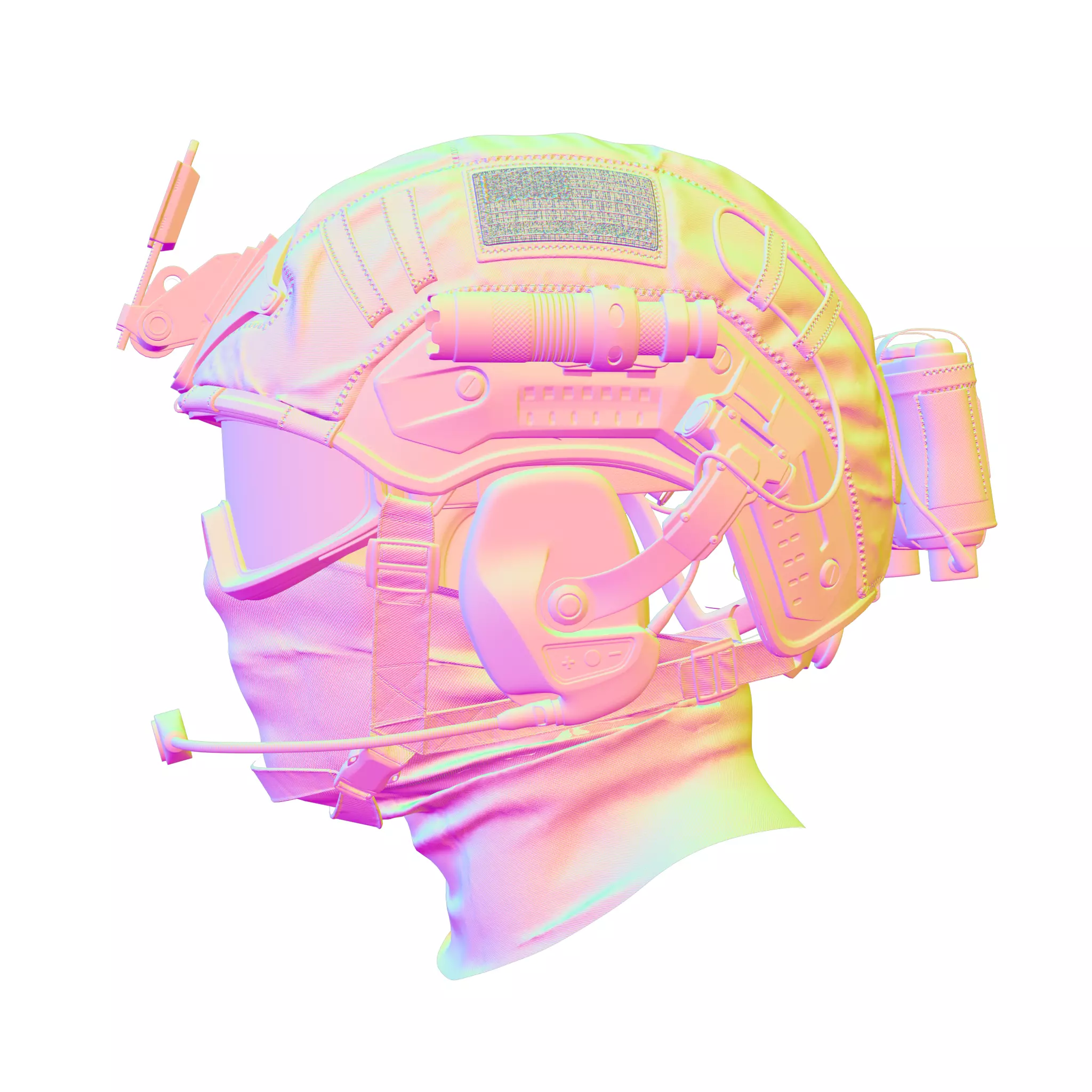 Military Tactical Helmet 3D model_7