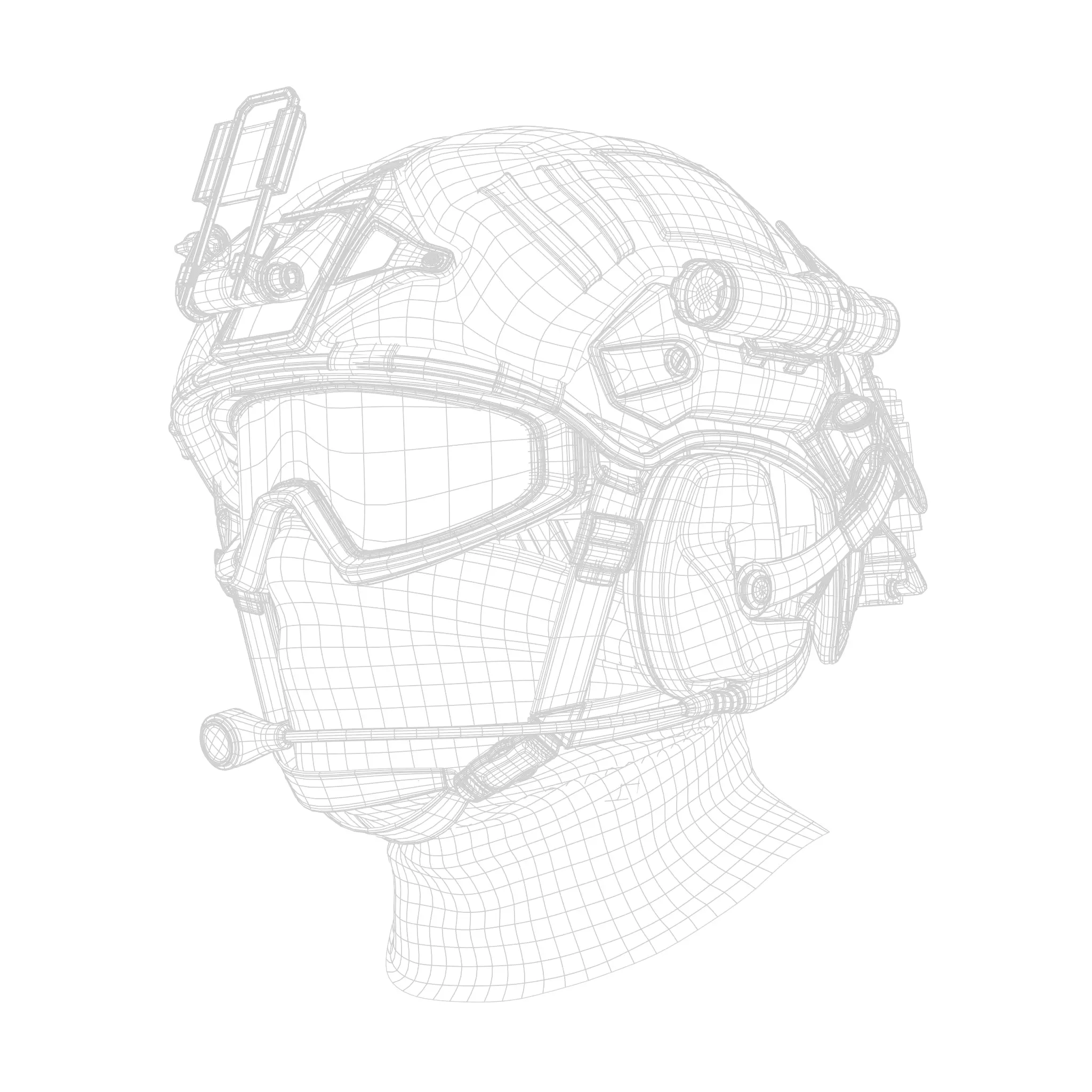 Military Tactical Helmet 3D model_13