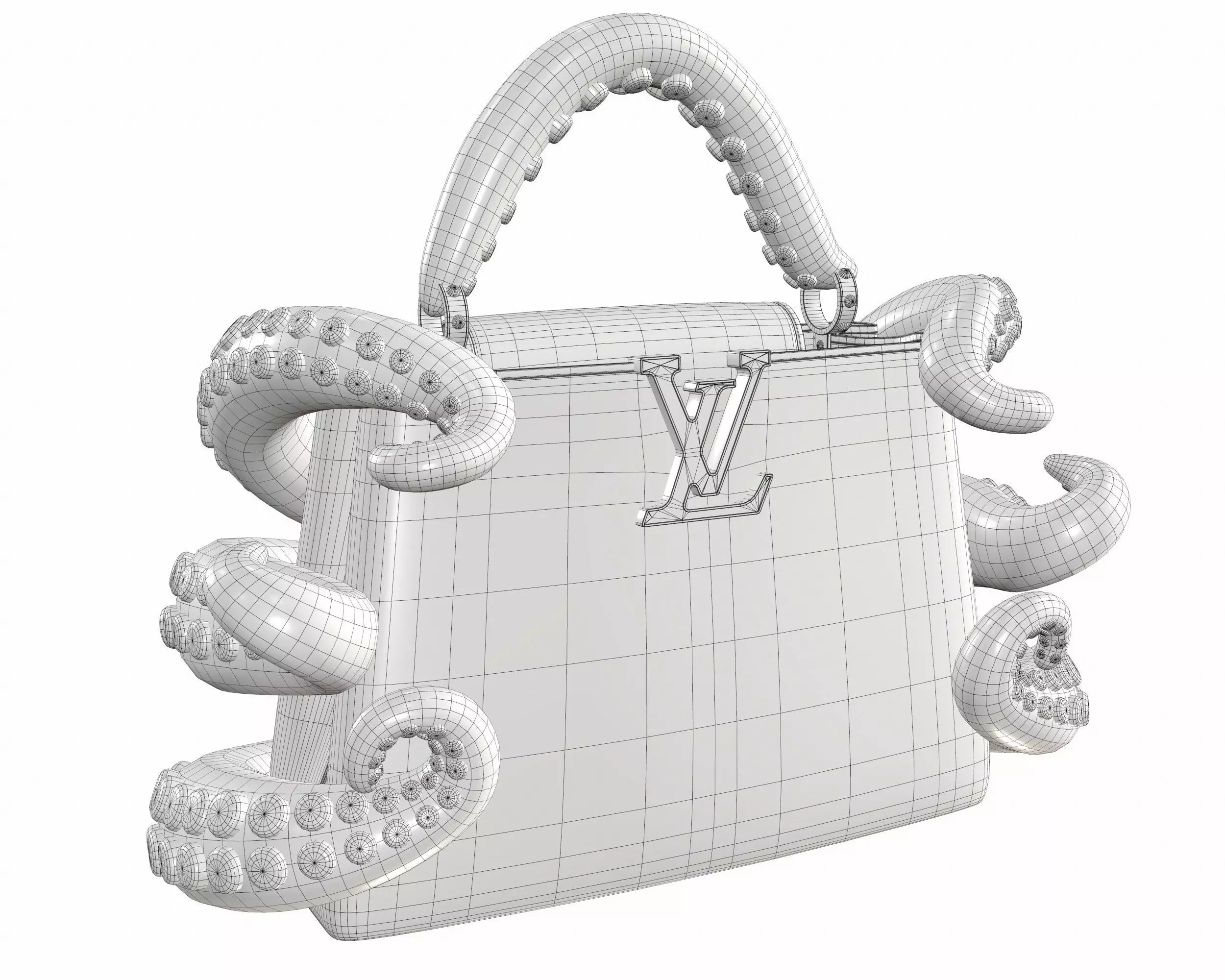 Louis Vuitton x Murakami Artycapucines Capucines Tentacle Bag Low-poly 3D model_17