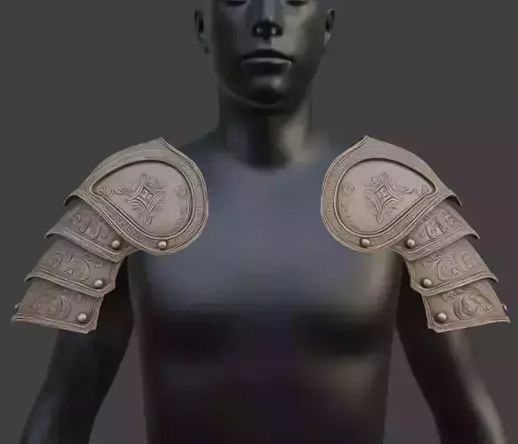 DETAILED MEDIEVAL SHOULDER PAULDRONS