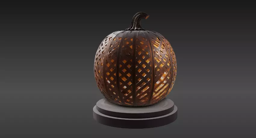 Premium Pumpkin Lantern 3D Model Halloween Decor Print-Ready 3D print model_1