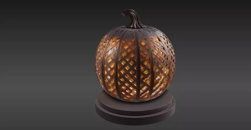Premium Pumpkin Lantern 3D Model Halloween Decor Print-Ready 3D print model_3