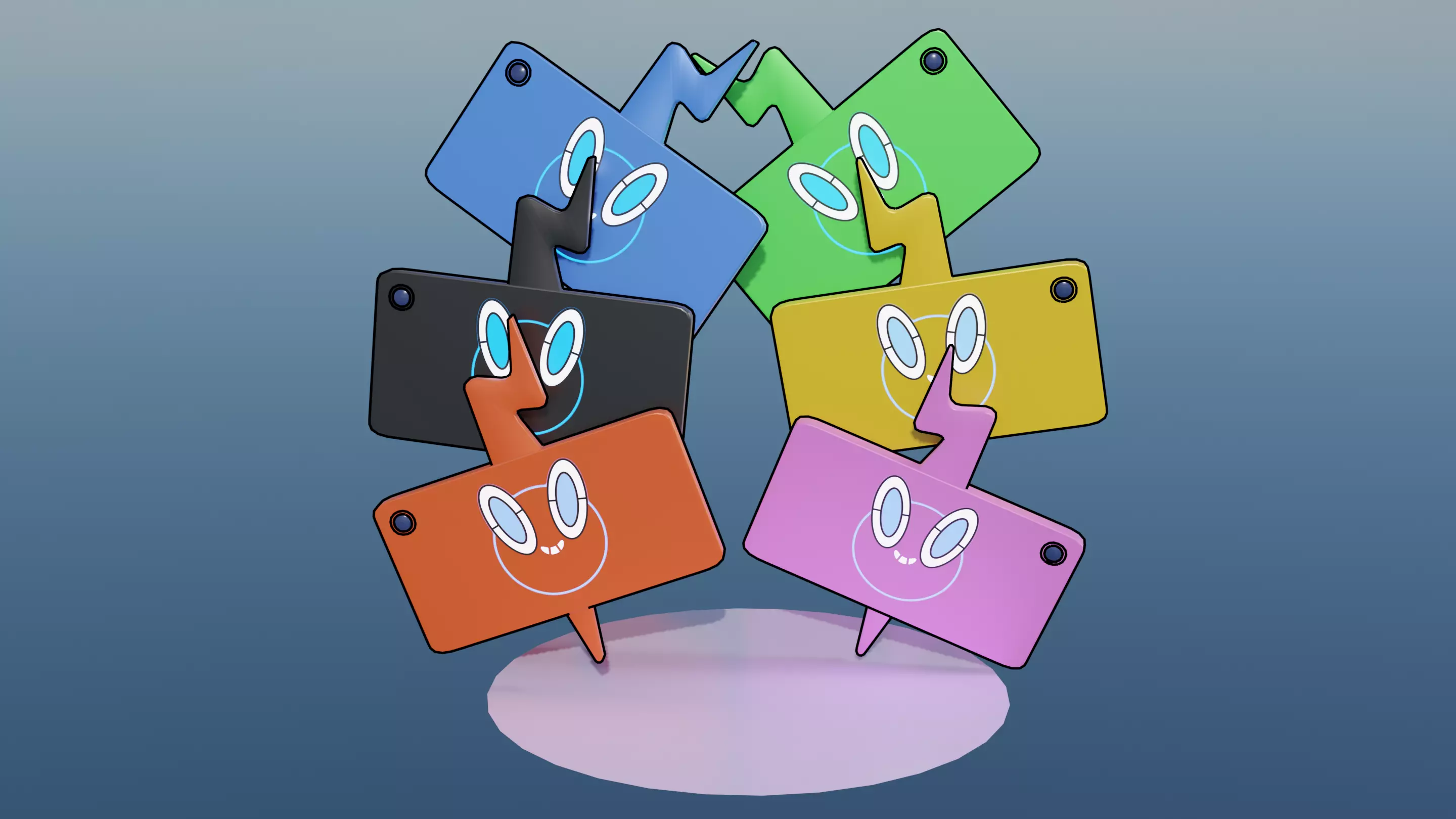 Pokemon Customizable Case SmartRotom Horizontal Low-poly 3D model_0