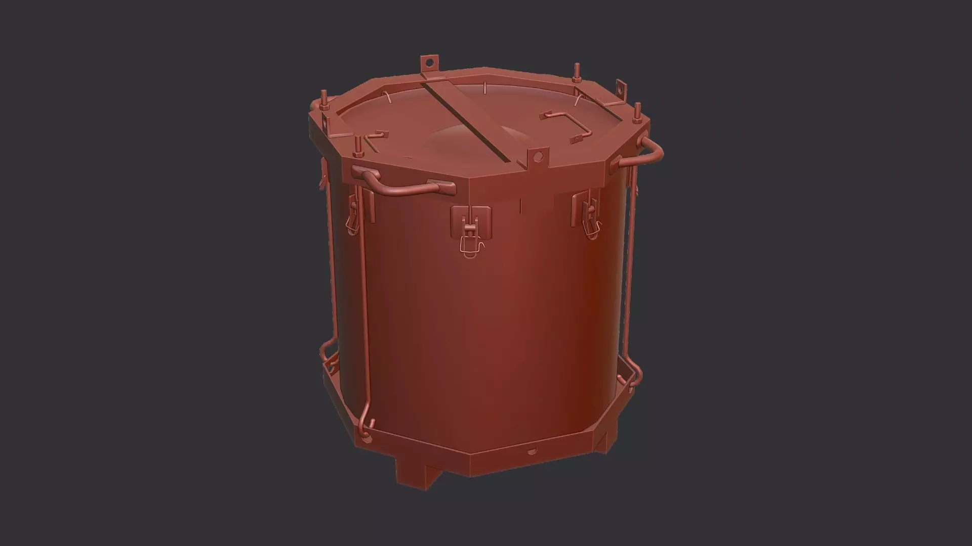 Military Chemical Canister Weathered Low-poly 3D model_6
