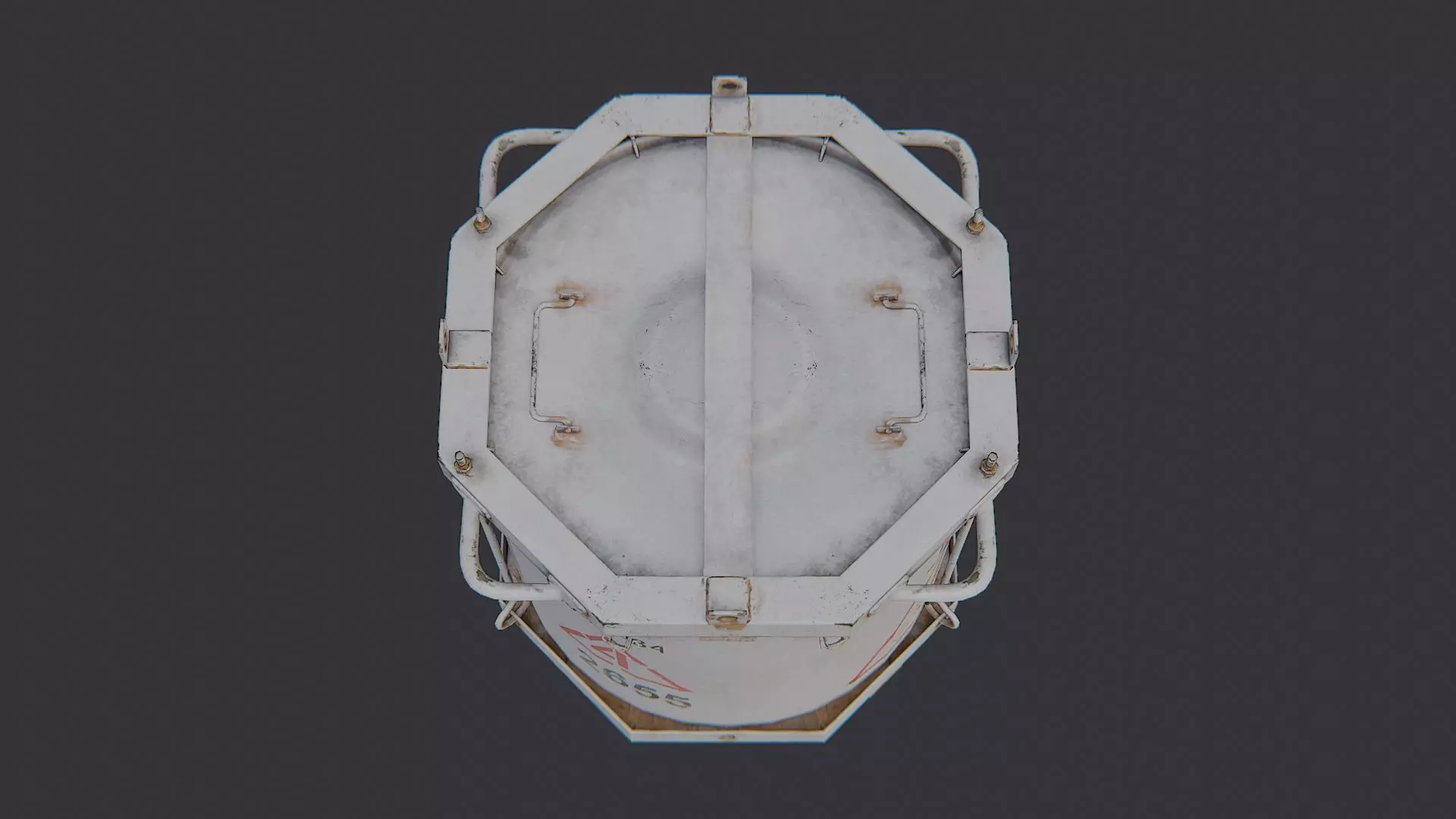 Military Chemical Canister Weathered Low-poly 3D model_4