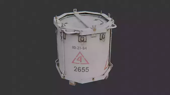 Military Chemical Canister Weathered Low-poly 3D model Military Chemical Canister Weathered Low-poly 3D model