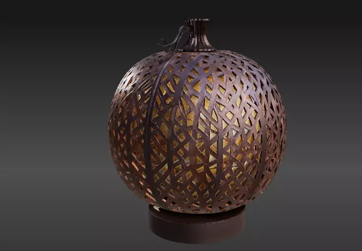 Lattice Pumpkin Lantern 3D Model Elegant Halloween Print-Ready 3D print model_7