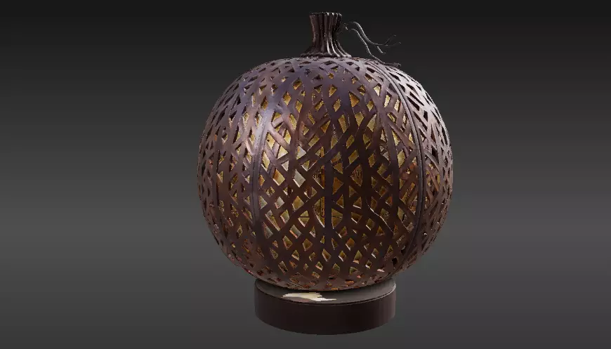Lattice Pumpkin Lantern 3D Model Elegant Halloween Print-Ready 3D print model_8