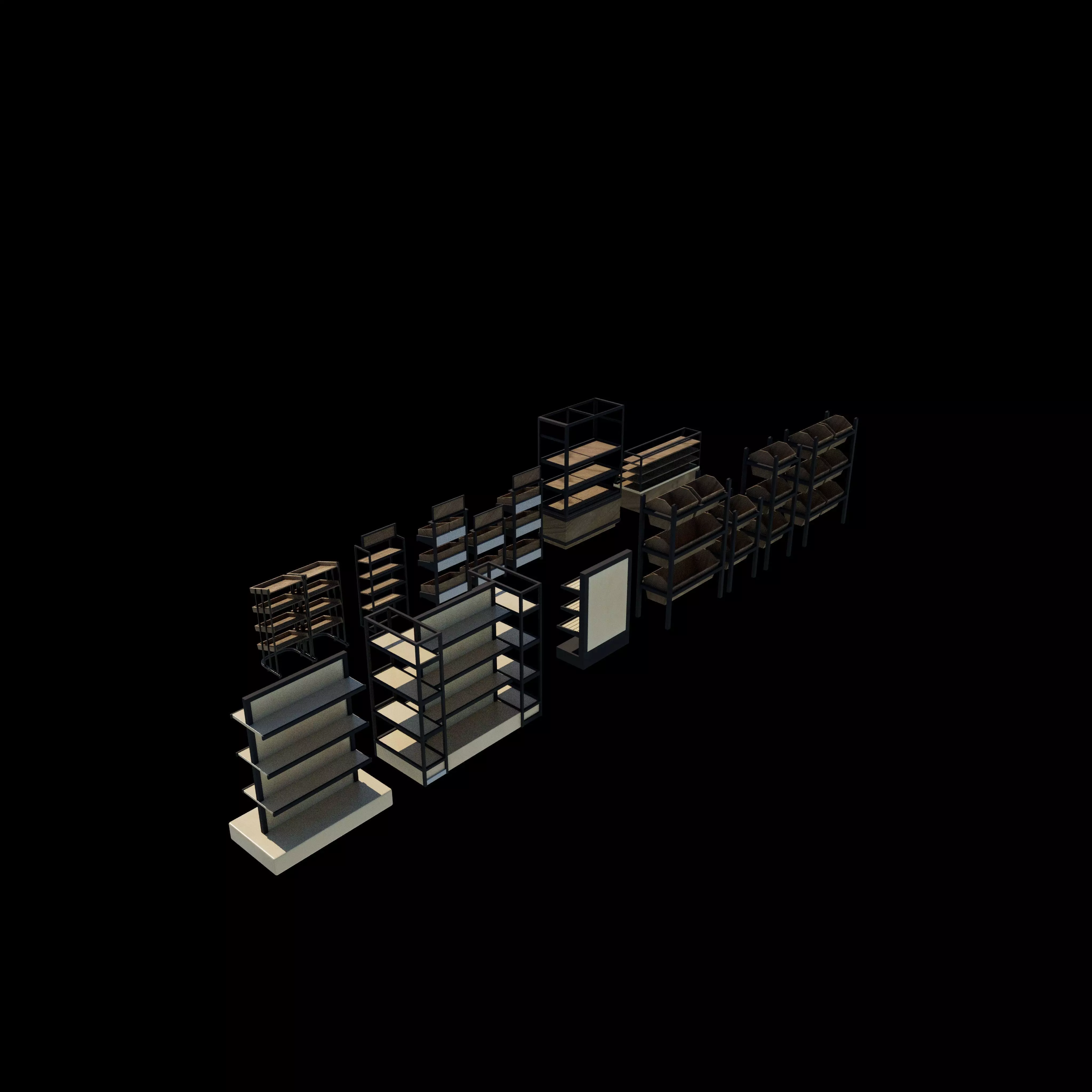 display shelf set  3D model_7