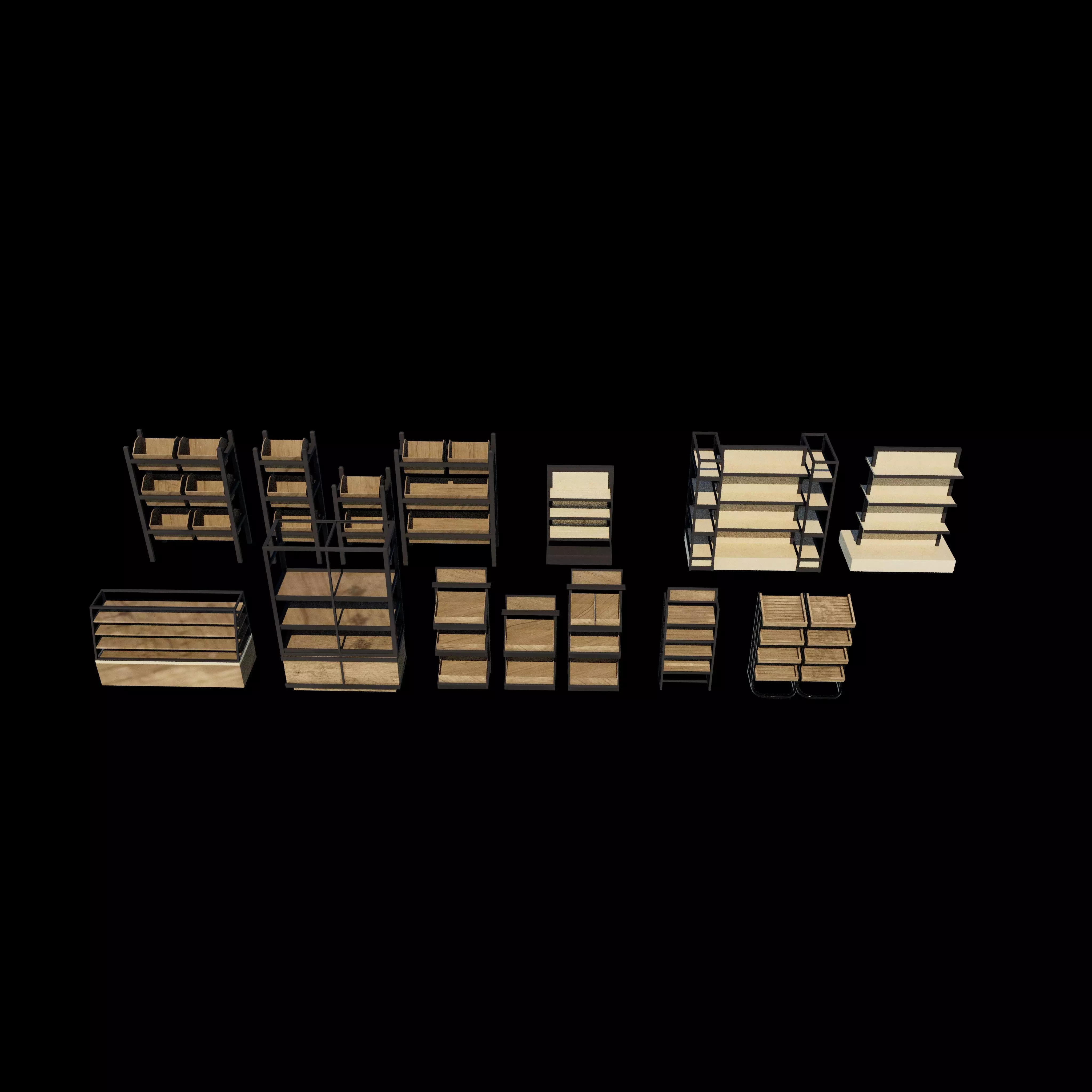 display shelf set  3D model_10