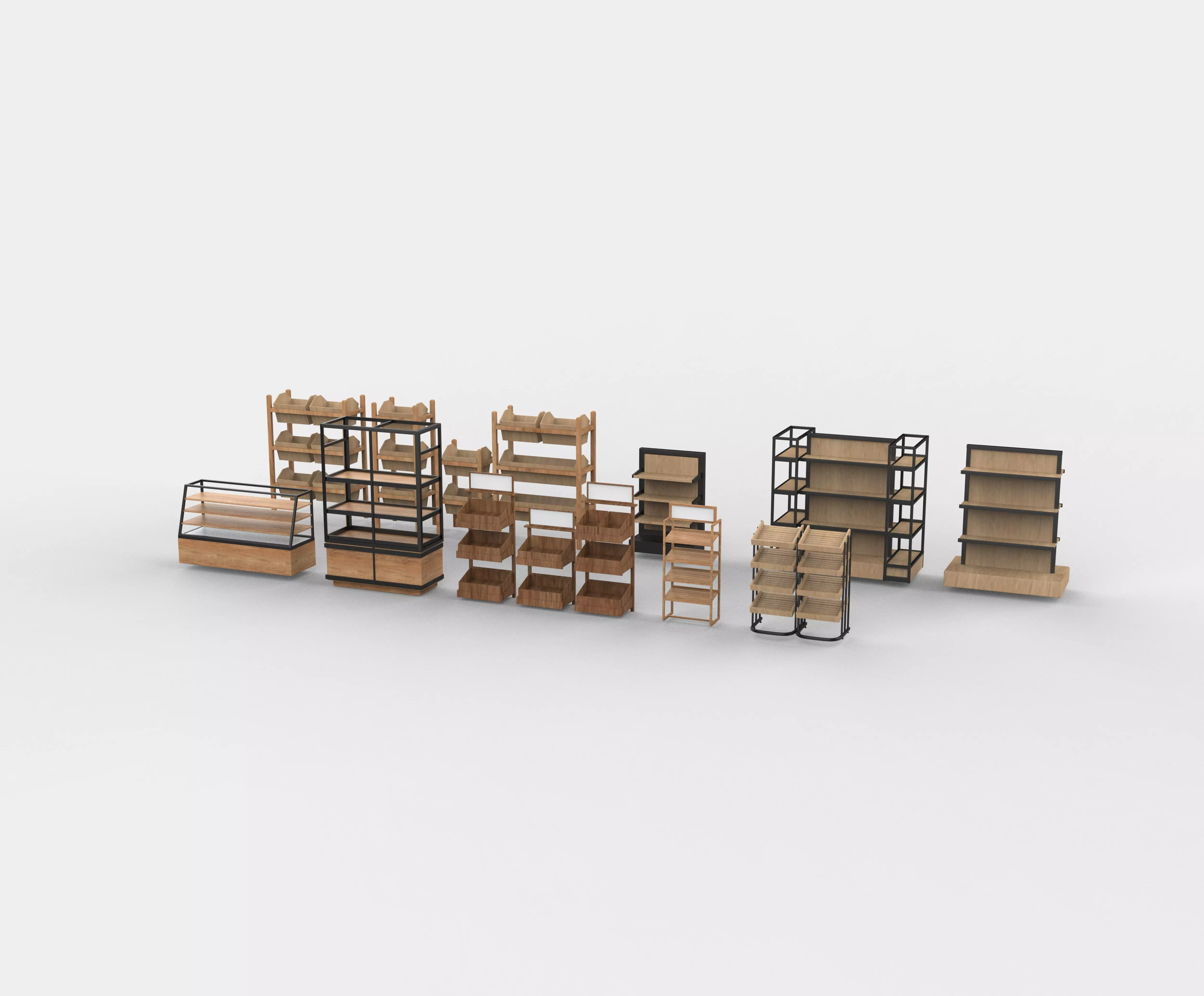 display shelf set  3D model_5