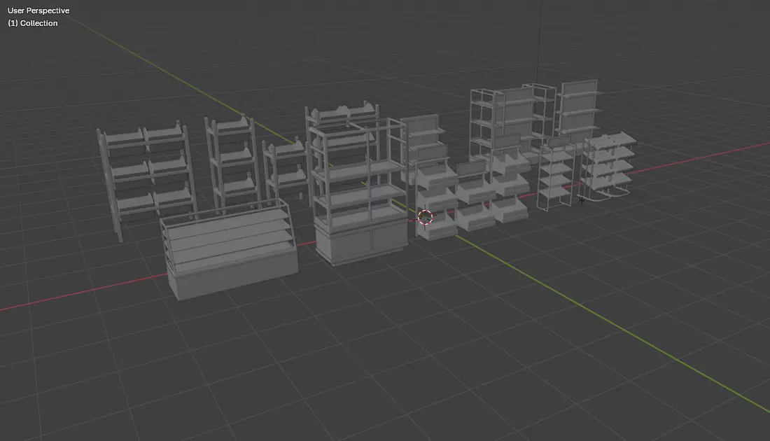 display shelf set  3D model_14