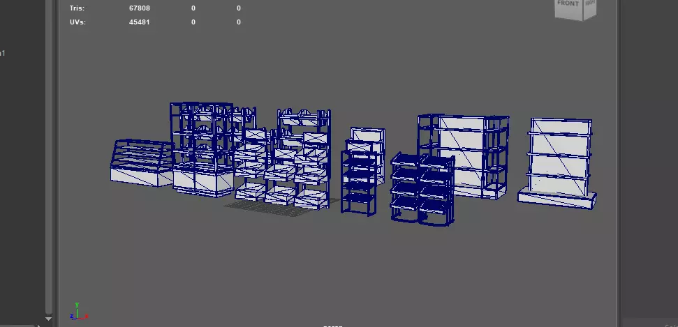 display shelf set  3D model_16