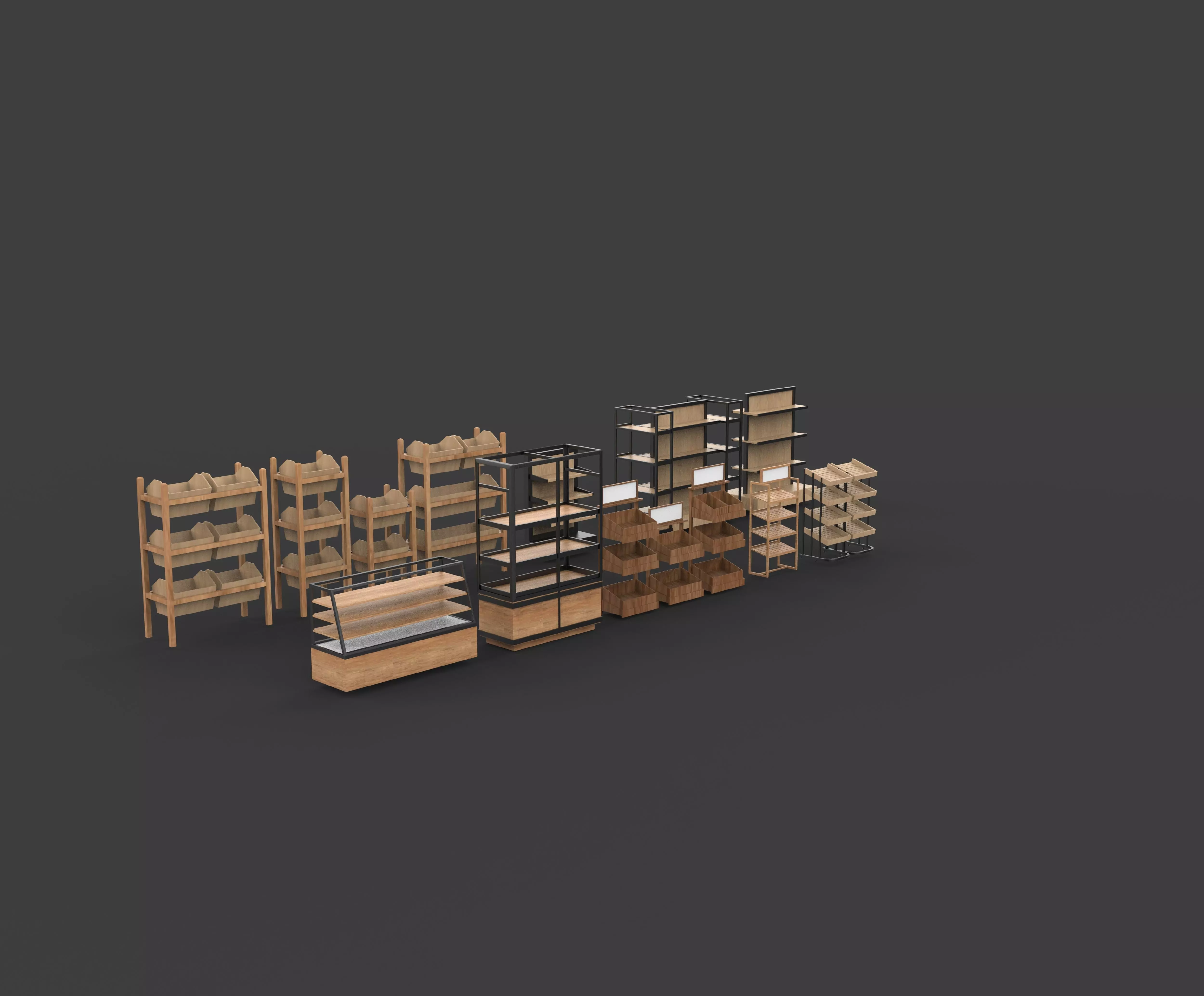 display shelf set  3D model_12