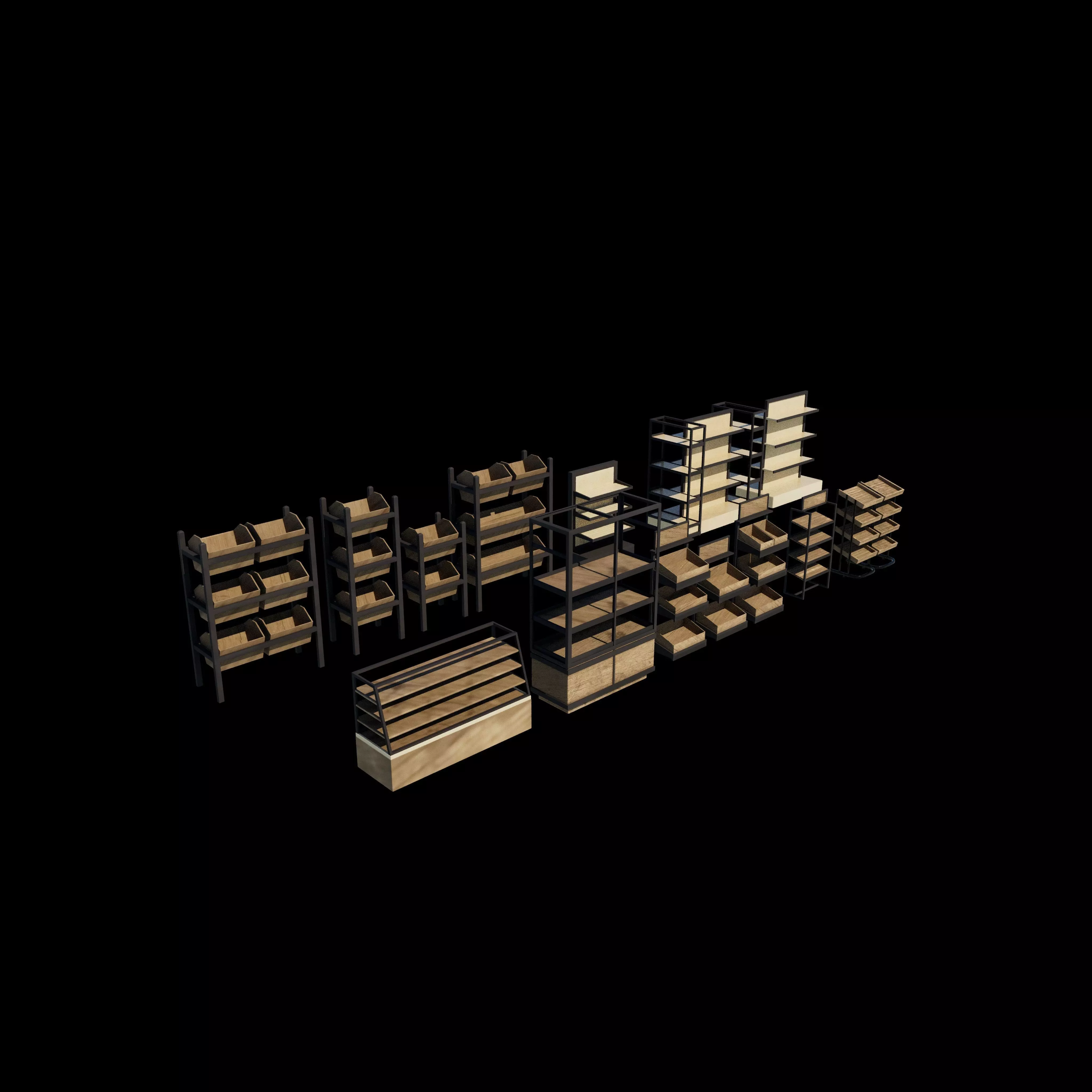display shelf set  3D model_2