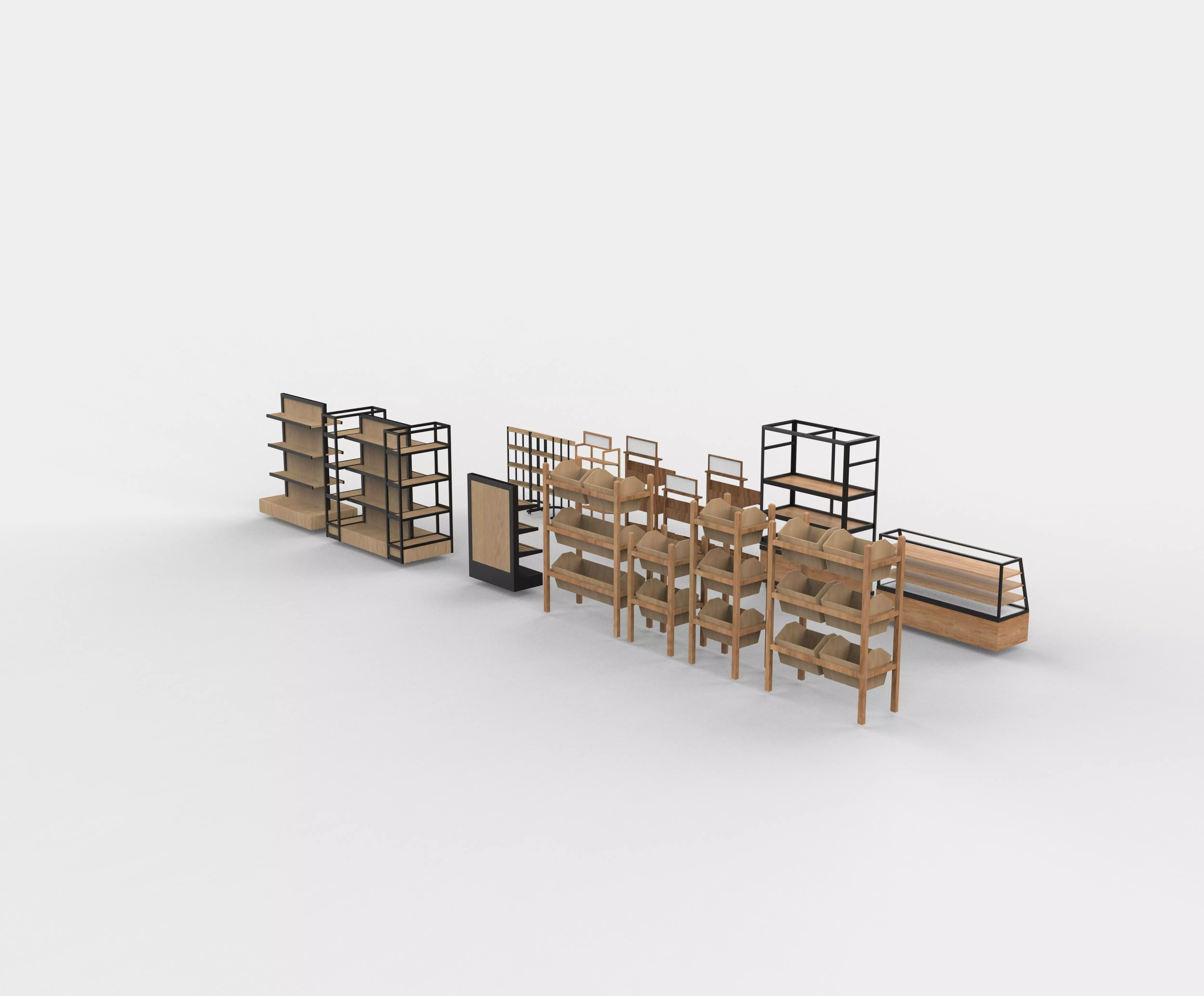 display shelf set  3D model_3