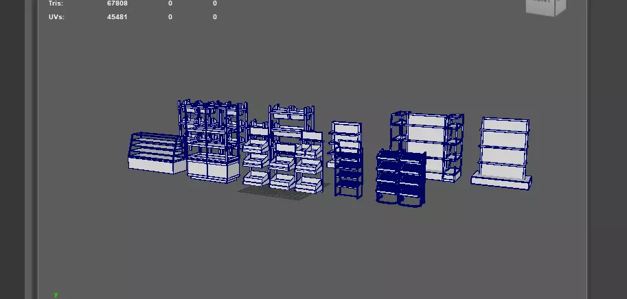 display shelf set  3D model_13