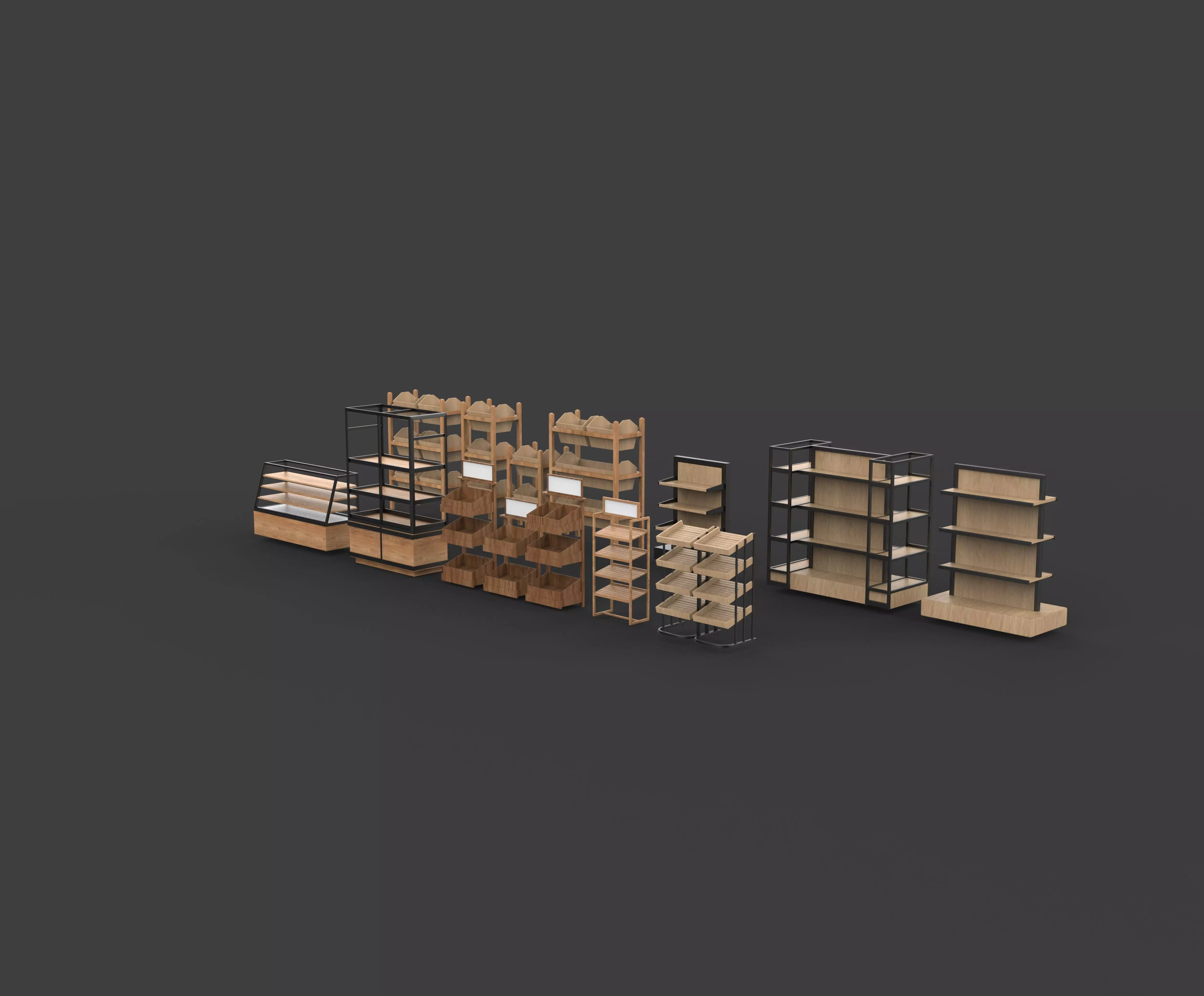 display shelf set  3D model_9