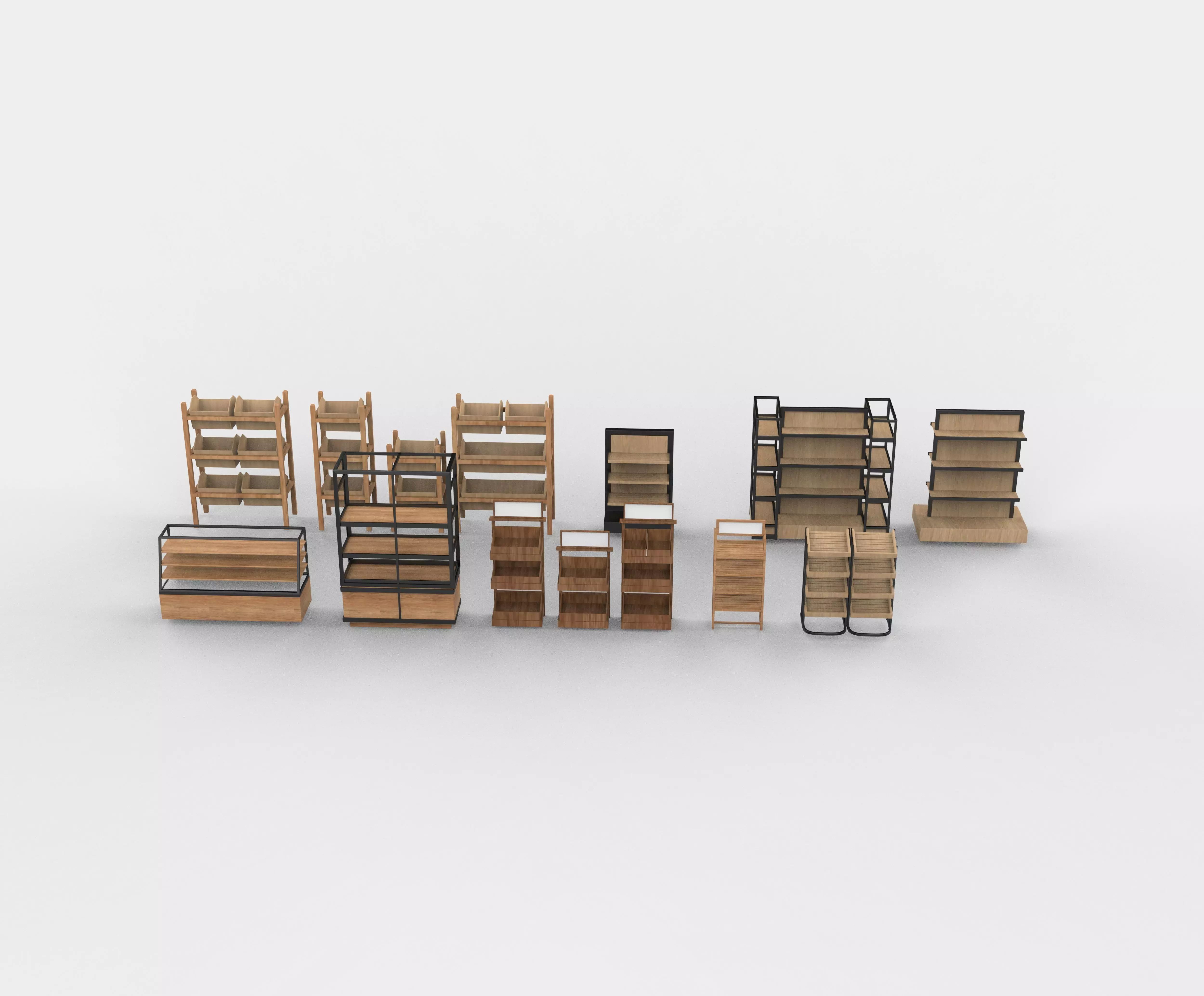 display shelf set  3D model_11